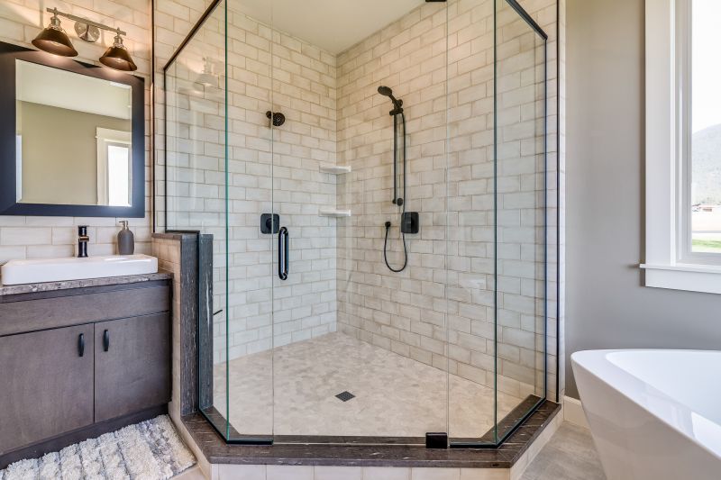 Open Shower Space with Frameless Glass